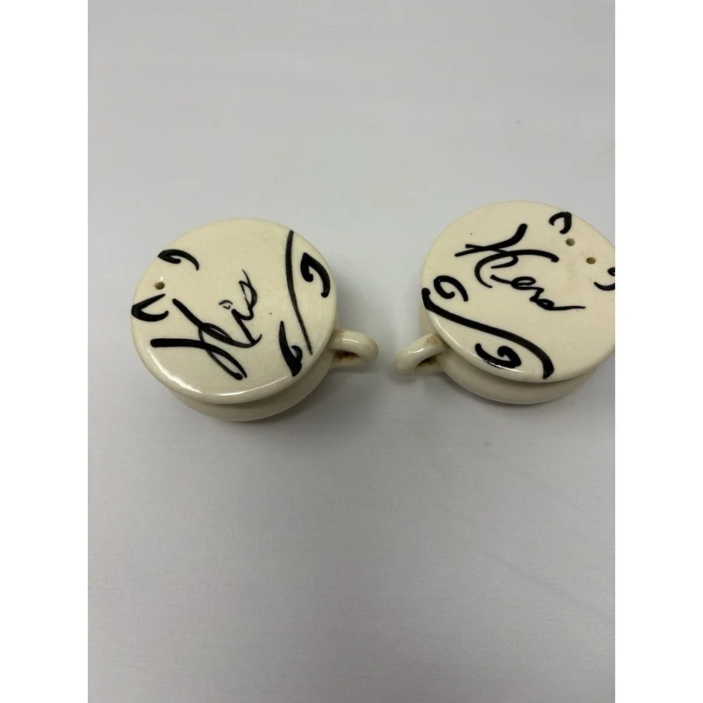 Vintage His and Hers‎ Antique Chamber Pot Salt and Pepper Shakers 1950's Set